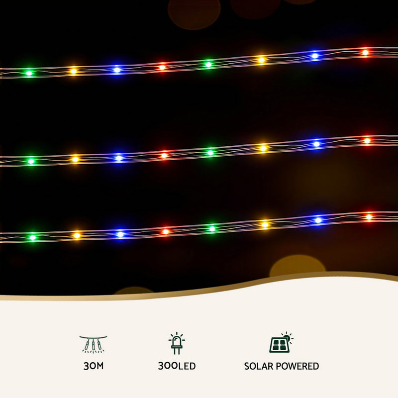 30M Christmas String Rope Light 300 LED Colourful