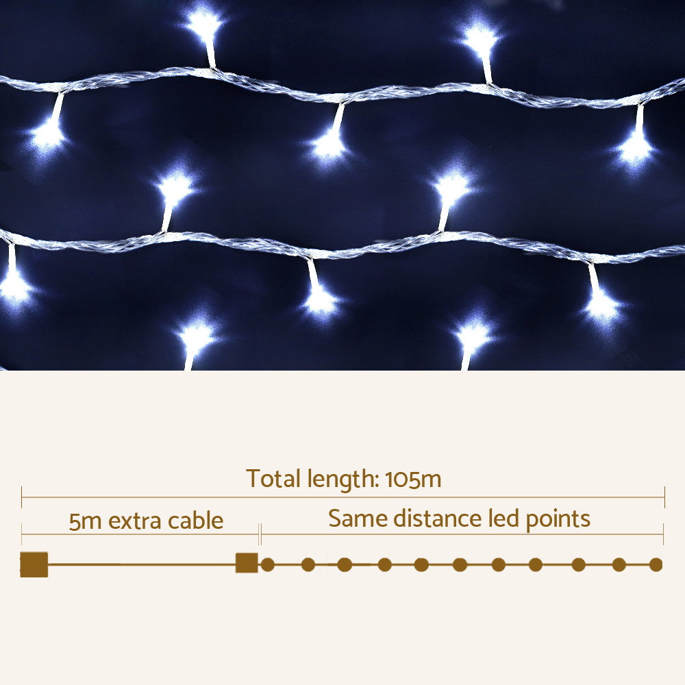 100M Christmas Lights String Fairy Light 500 LED Cool White