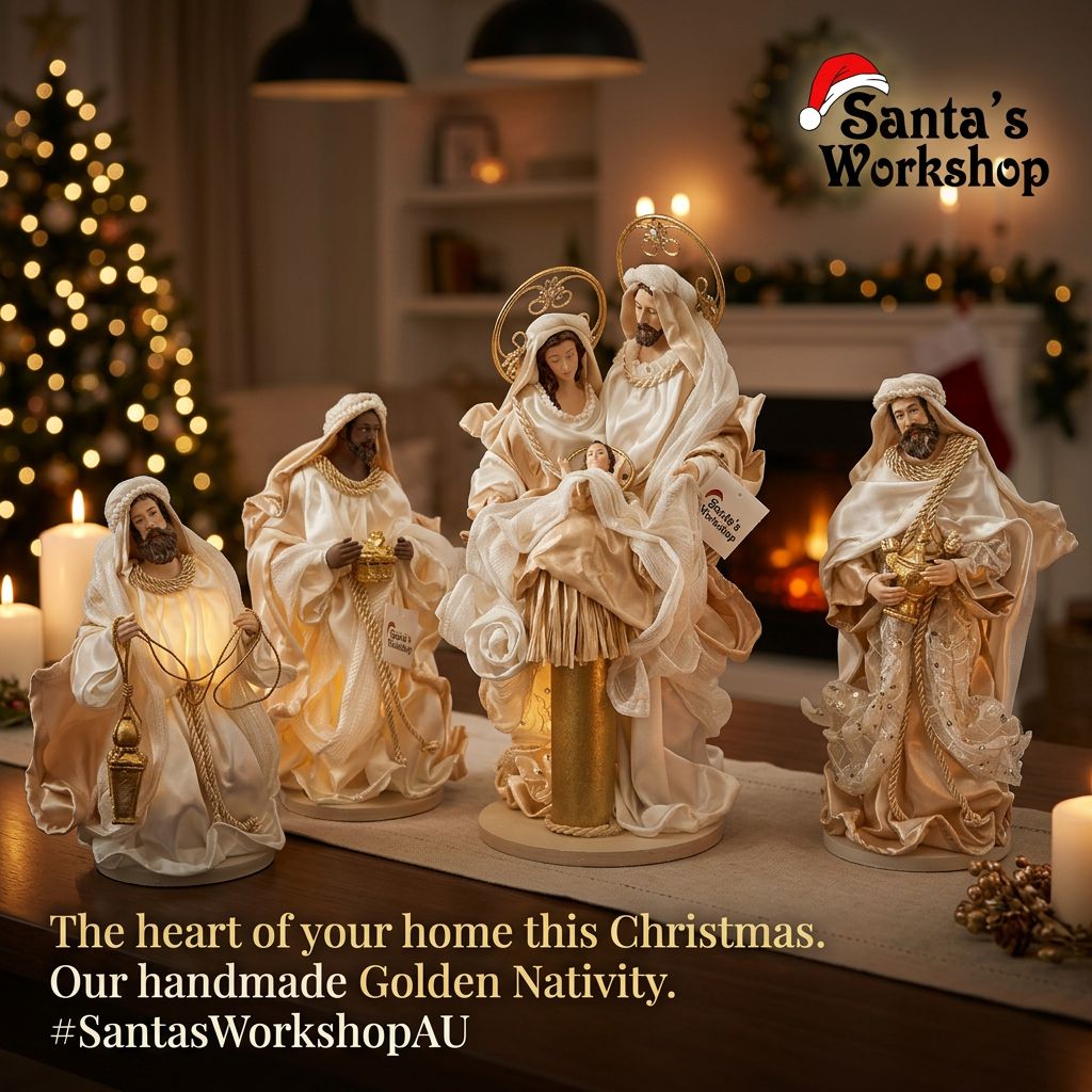 38cm Handmade Nativity Set with Holy Family & Three Wise Men