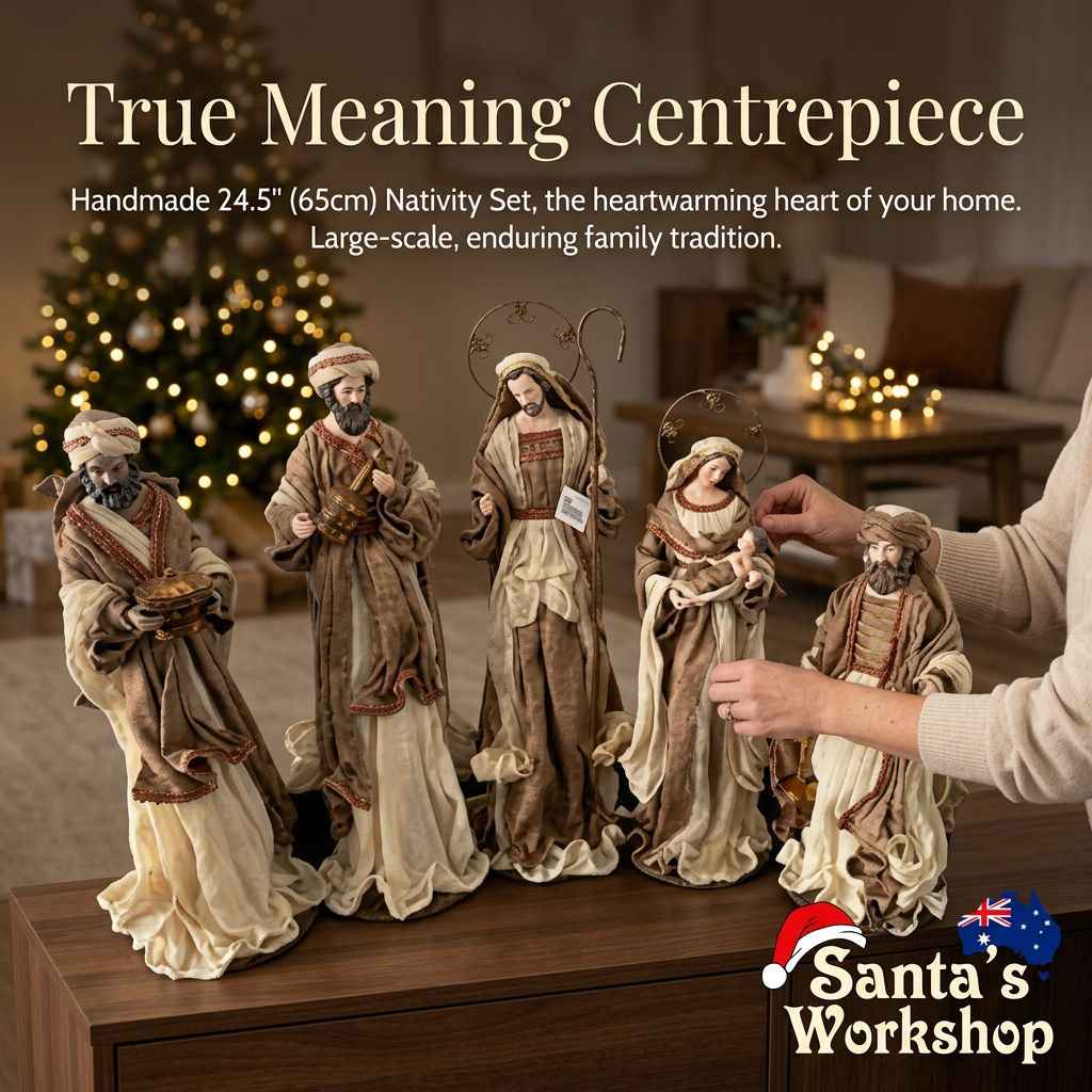 65cm Handmade Nativity Set with Holy Family & Three Wise Men