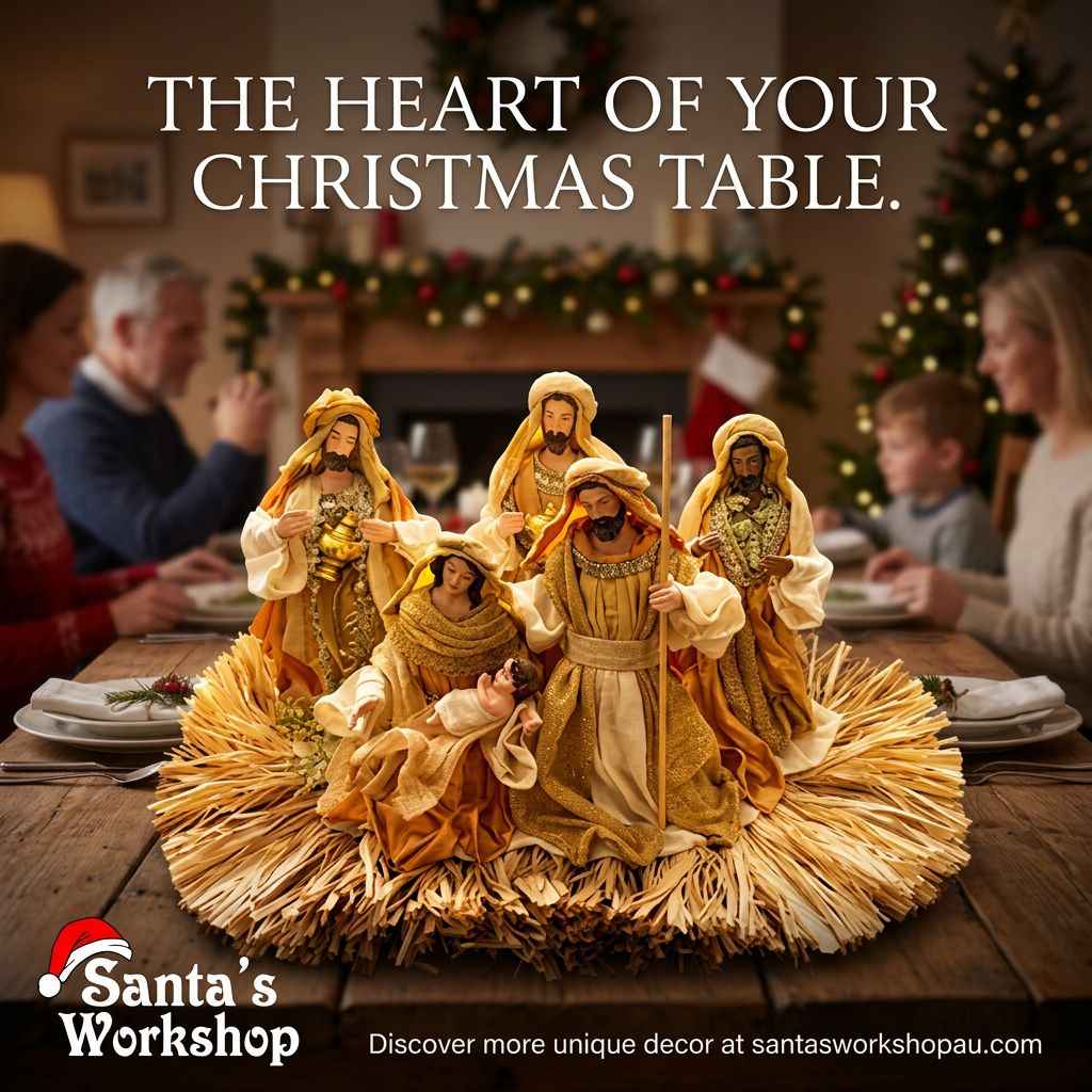 Gold Nativity with Manger – 53cm