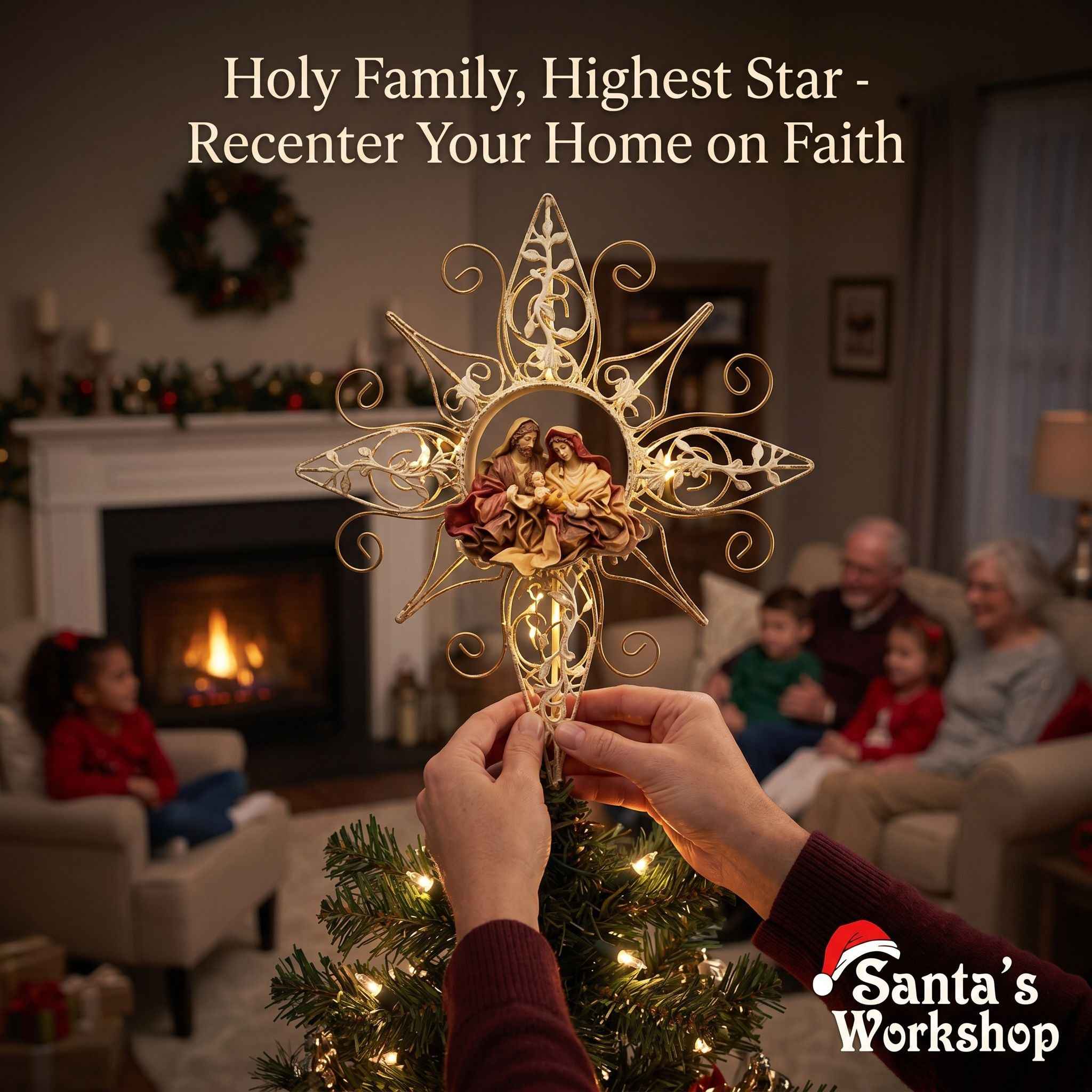 40cm Holy Family Christmas Tree Topper