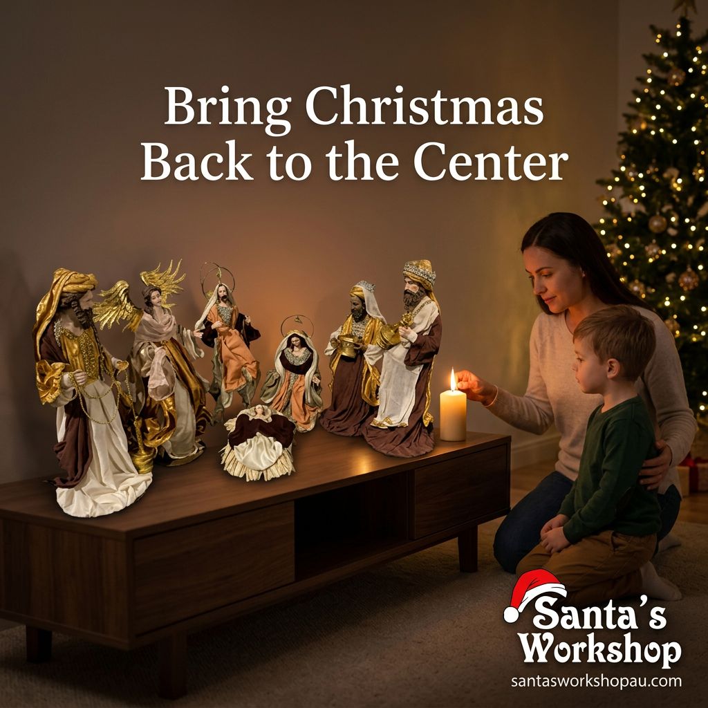 Handmade Nativity Set with Manger – 35–50cm