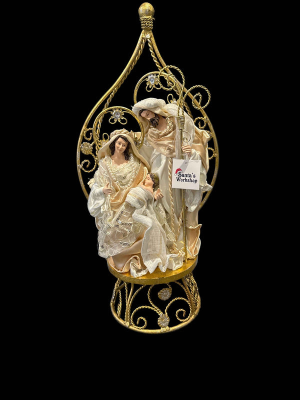 45cm Handmade Holy Family Nativity Gazebo