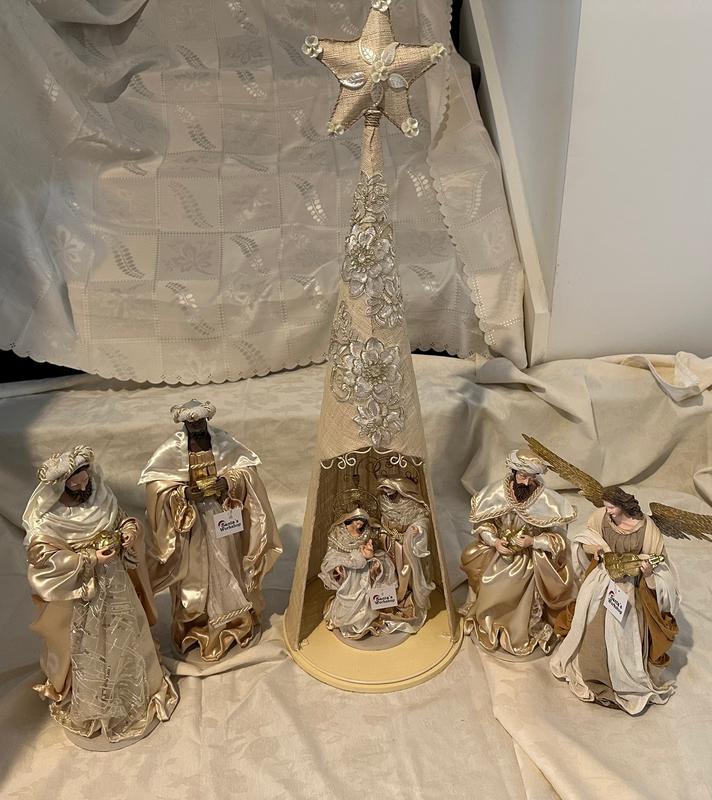 88cm Handmade Nativity Set with Gazebo, Angel & Three Wise Men