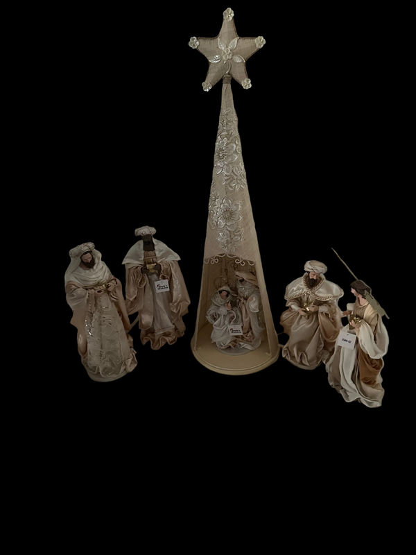 88cm Handmade Nativity Set with Gazebo, Angel & Three Wise Men