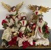 51cm Red & White Nativity Set with Angels & Manger