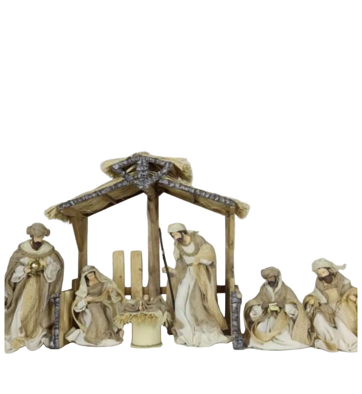 PRE-ORDER | 53cm Handmade Nativity Scene with Stable