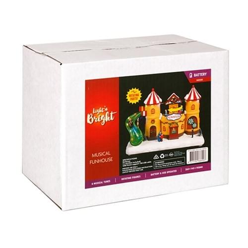 Christmas Village Funhouse – Rotating & Musical with USB/Battery