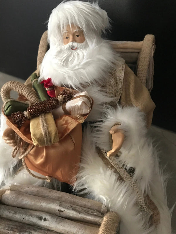 Santa Claus in Driftwood Sleigh – 40cm