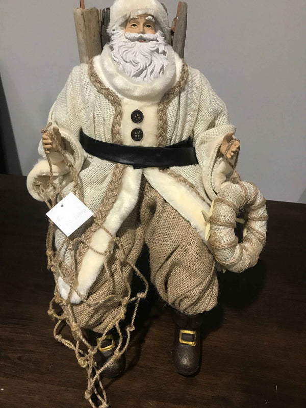 Santa Claus on Driftwood Chair – 45cm