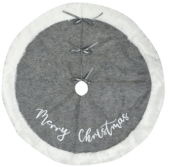 Grey Merry Christmas Tree Skirt