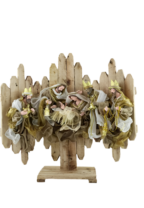 65cm Handmade Nativity Set with Gazebo