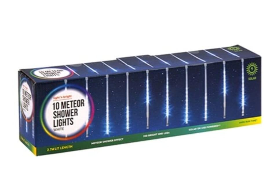 Meteor Shower Lights White 240 SMD LED Solar
