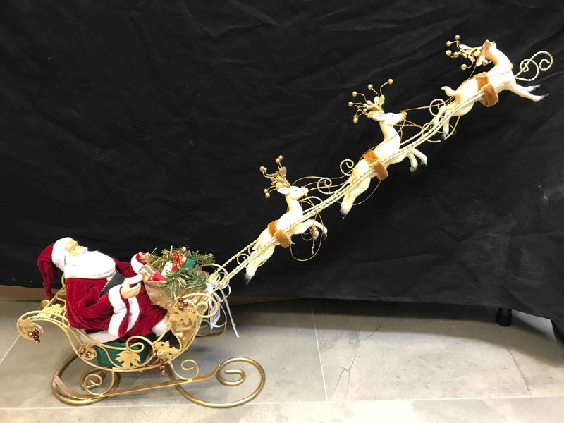 Santa with Reindeer Sleigh – 95cm
