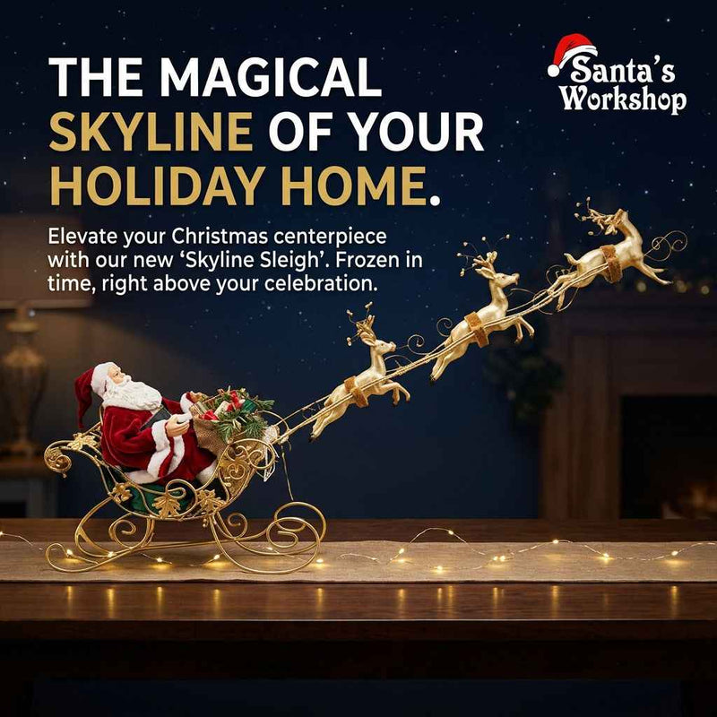 Santa with Reindeer Sleigh – 95cm