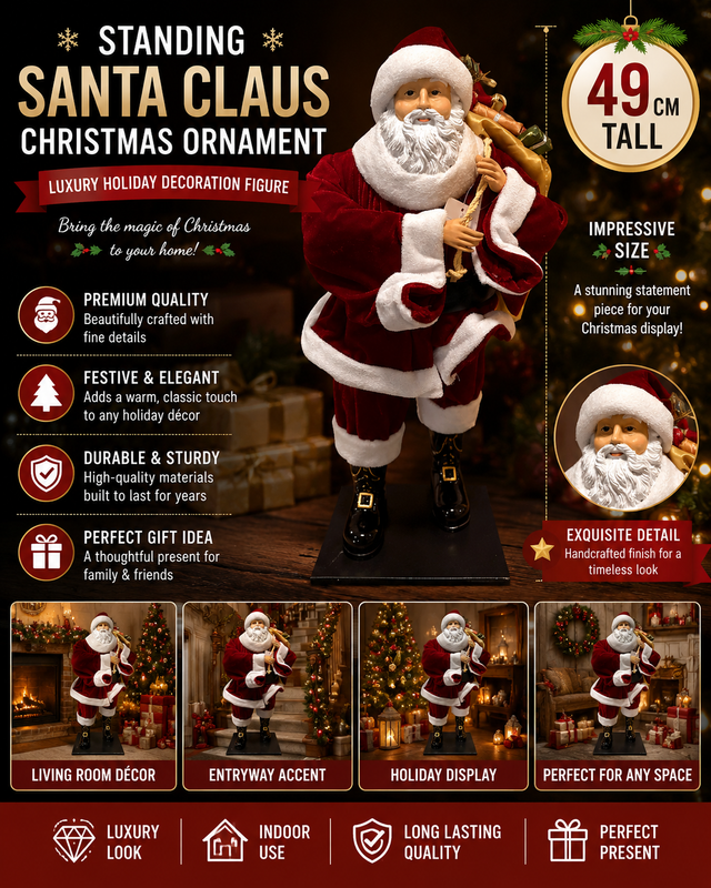 Standing Santa Claus Ornament – 49cm