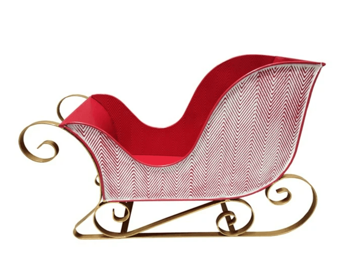 Rustic Farmhouse Metal Santa Sleigh