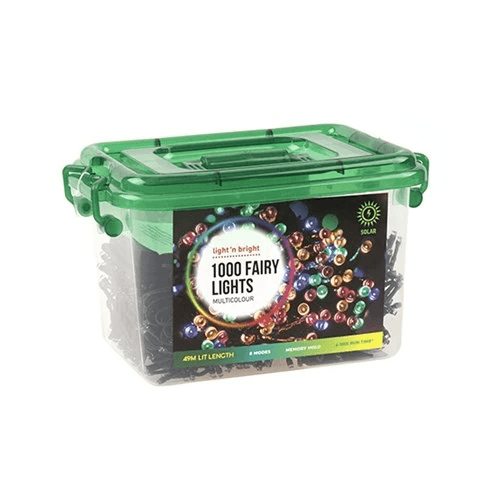 1000 Multicolour Solar Fairy Lights – 49M Lit Length
