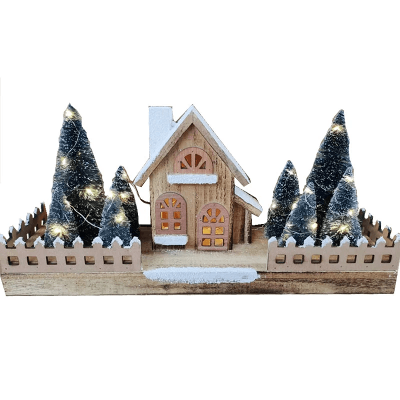 Wooden House With Mini Trees