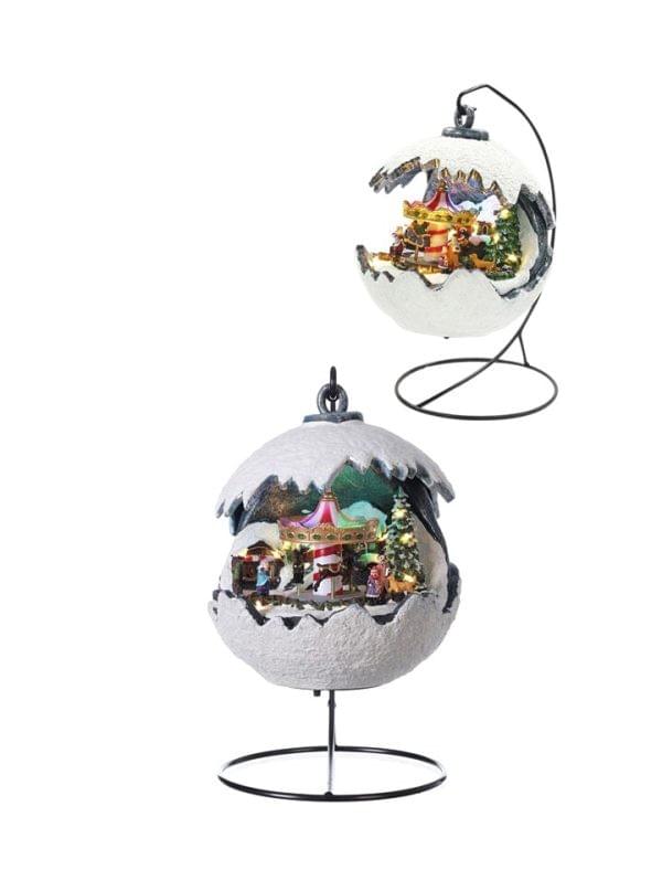 LED Musical Christmas Village Snow Globe – 29cm