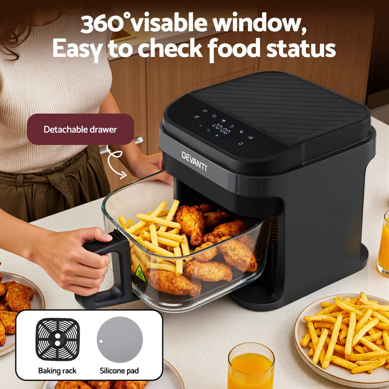 Devanti 5.5L Digital Air Fryer 1200W Black