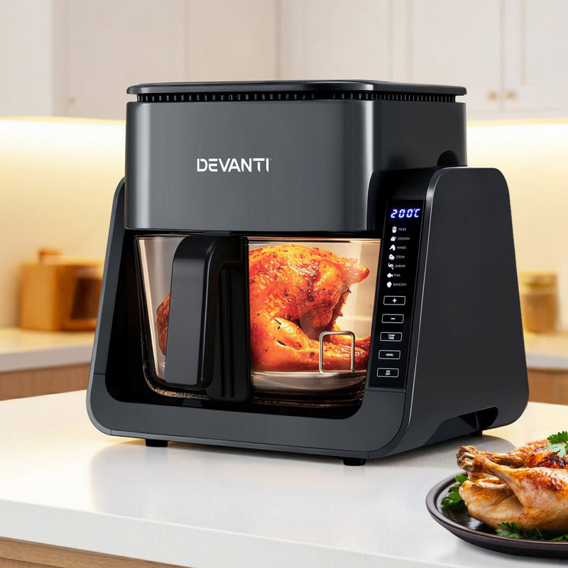 Devanti 2-in-1 Air Fryer 5.5L with BBQ Grill
