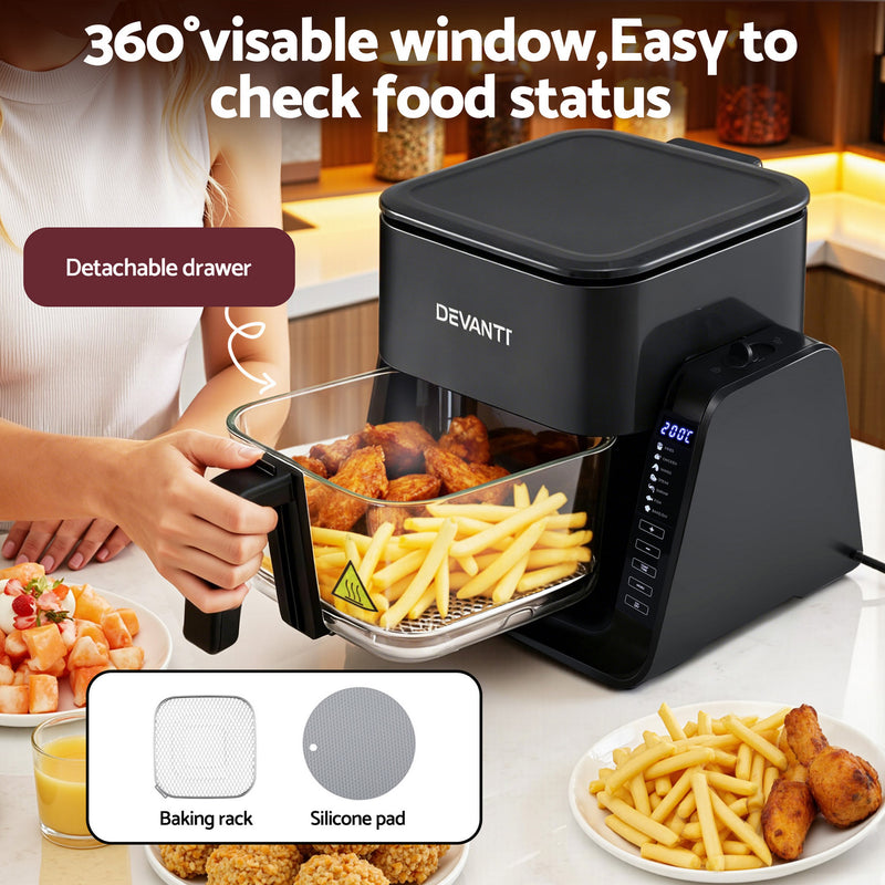 Devanti 2-in-1 Air Fryer 5.5L with BBQ Grill