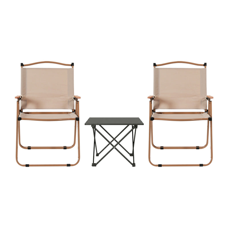 Weisshorn 3pc Folding Camping Table & Chairs Set