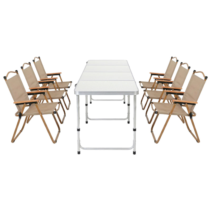 Weisshorn 7pc Folding Camping Table & Chairs Set – Aluminium