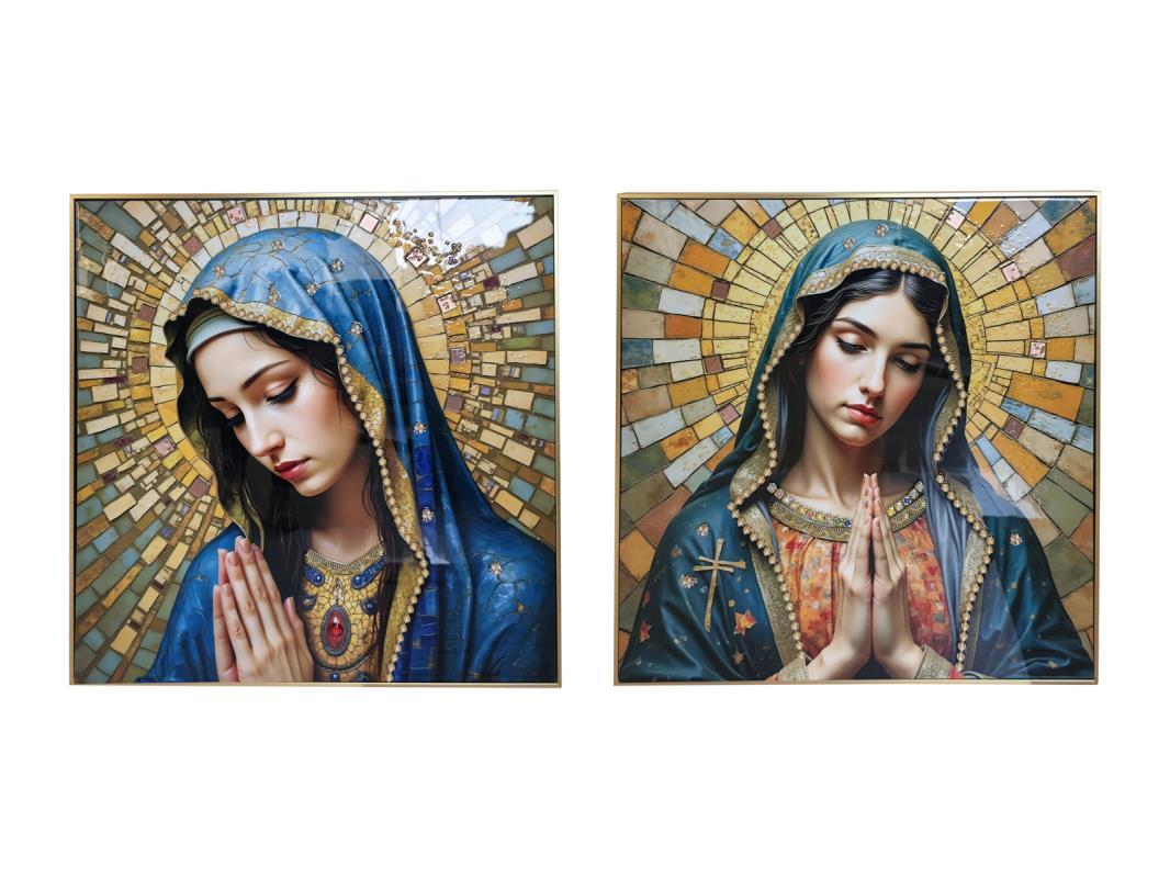 82x82cm Mother Mary Framed Print (2 Asstd)