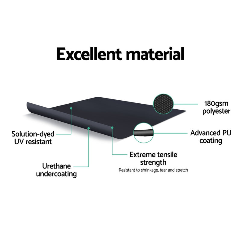 Instahut Retractable Side Awning 2×6m – Black