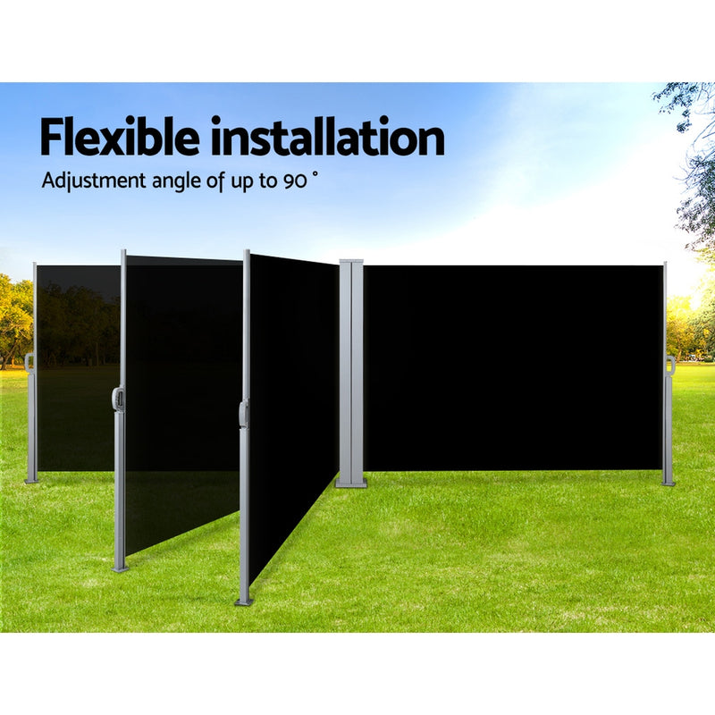 Instahut Retractable Side Awning 2×6m – Black