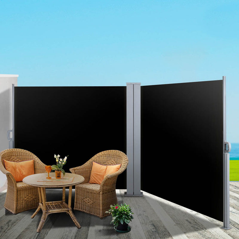 Instahut Retractable Side Awning 2×6m – Black