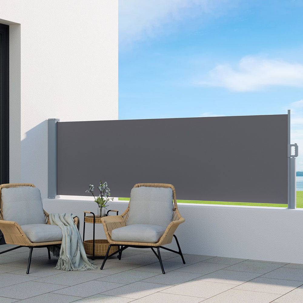Instahut Retractable Side Awning 1×3m – Grey
