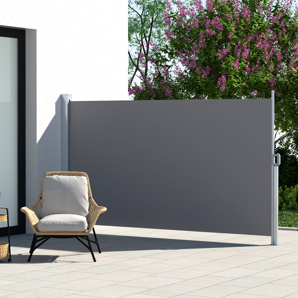 Instahut Retractable Side Awning 1.8×3m – Grey