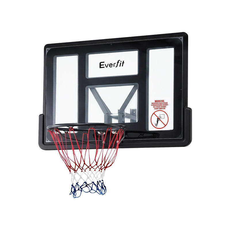 Everfit 43" Wall-Mount Basketball Hoop Backboard Indoor Outdoor Black