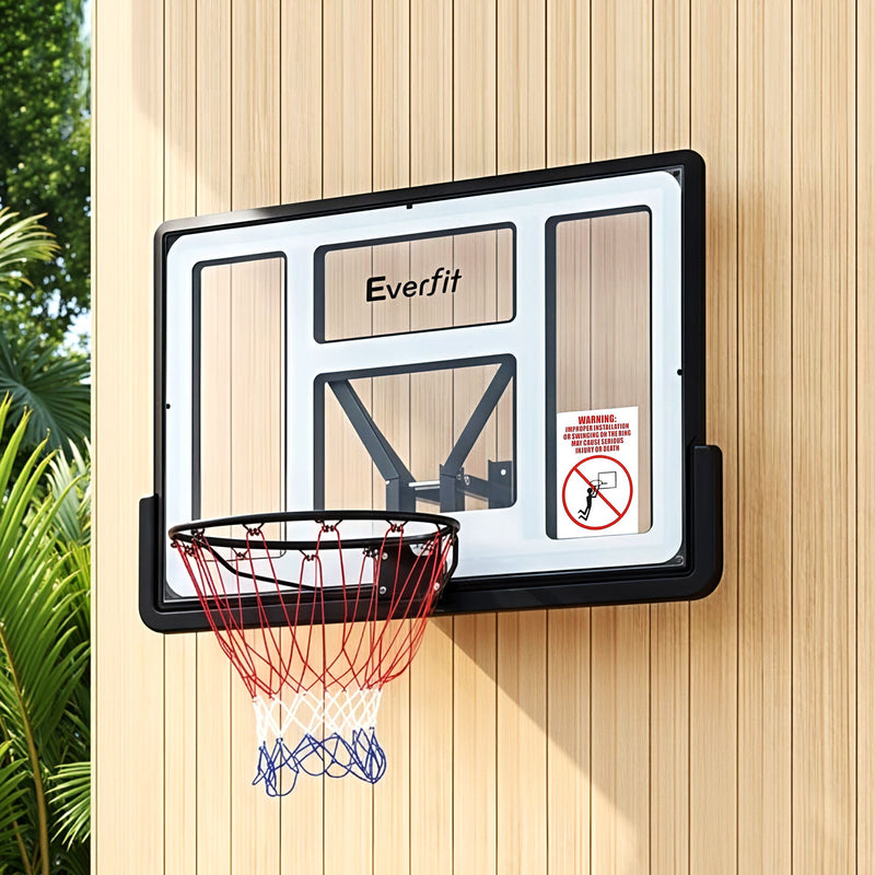 Everfit 43" Wall Mount Basketball Hoop &amp; Backboard Black/White