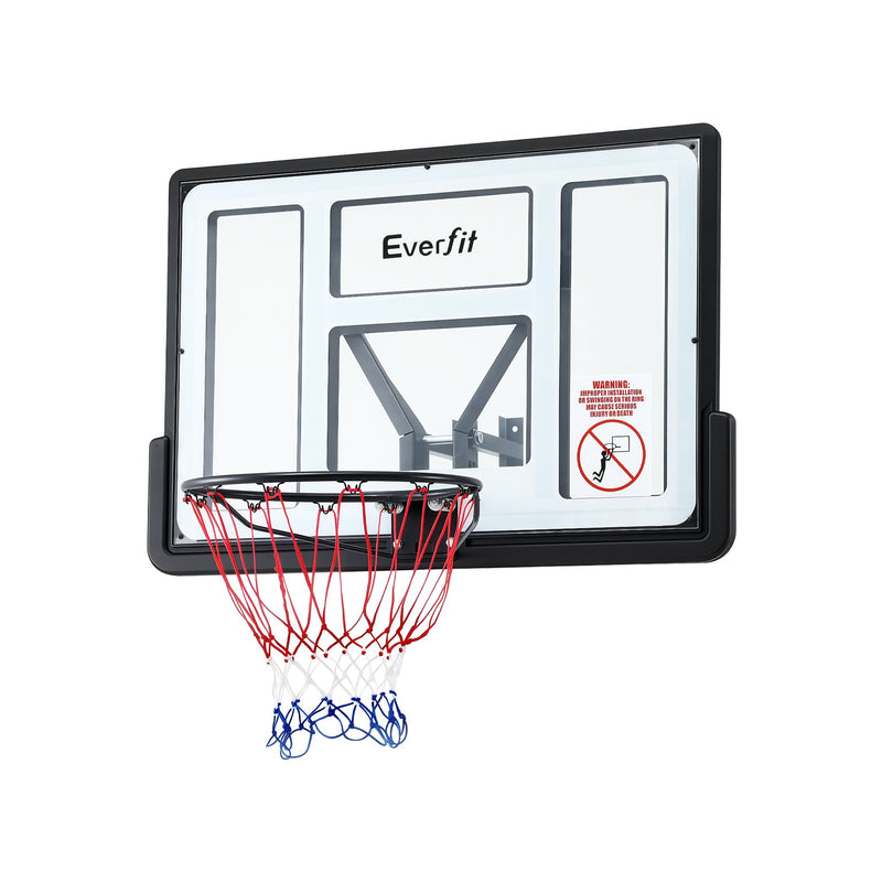 Everfit 43" Wall Mount Basketball Hoop &amp; Backboard Black/White