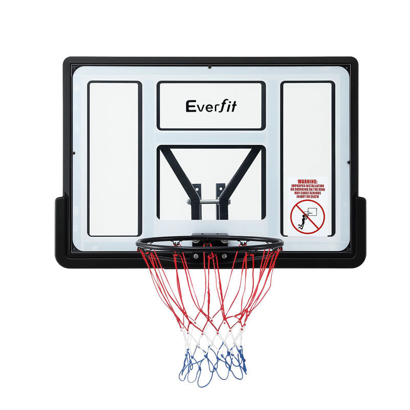 Everfit 43" Wall Mount Basketball Hoop &amp; Backboard Black/White