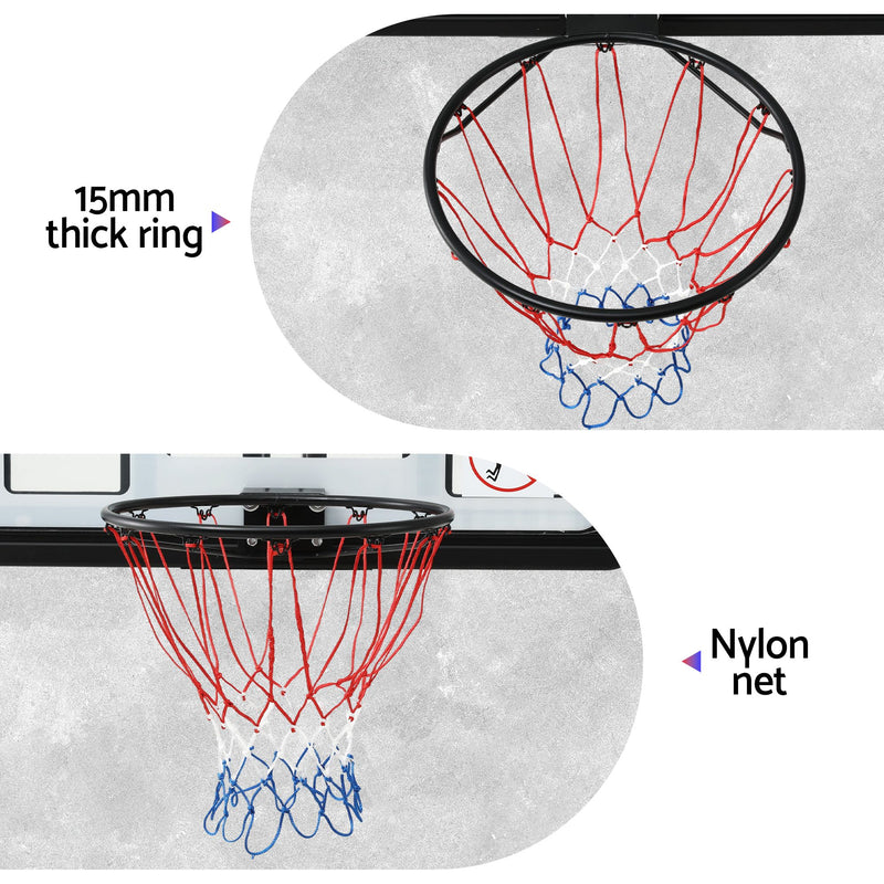 Everfit 43" Wall Mount Basketball Hoop &amp; Backboard Black/White