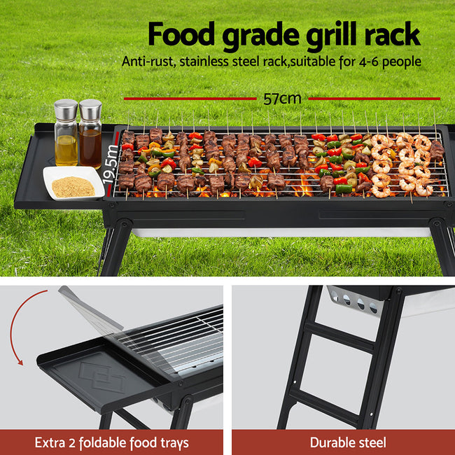 Grillz Charcoal BBQ Grill Smoker – Portable & Foldable