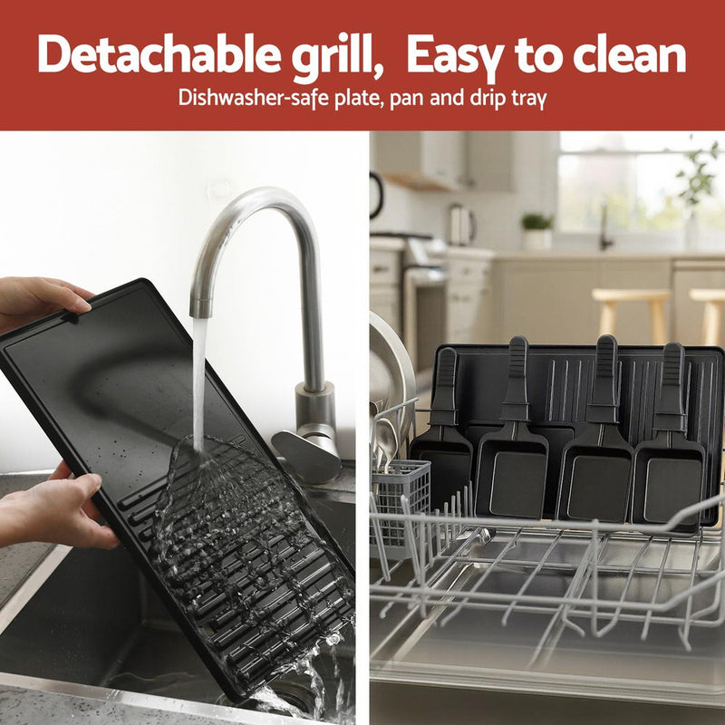 Grillz 1400W Electric BBQ Grill with 7 Cooking Pans