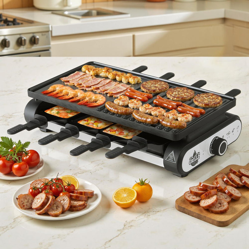 Grillz 1400W Electric BBQ Grill with 7 Cooking Pans