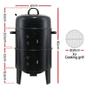 Grillz 3-in-1 Charcoal BBQ Smoker