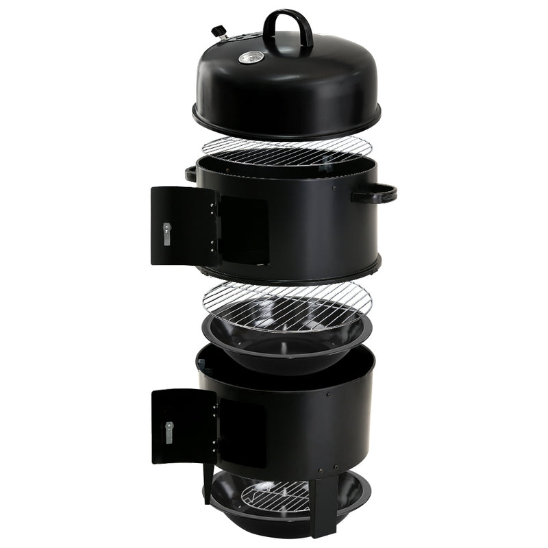 Grillz 3-in-1 Charcoal BBQ Smoker