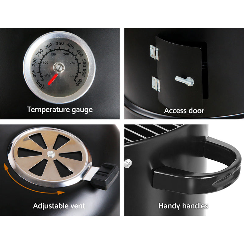 Grillz 3-in-1 Charcoal BBQ Smoker