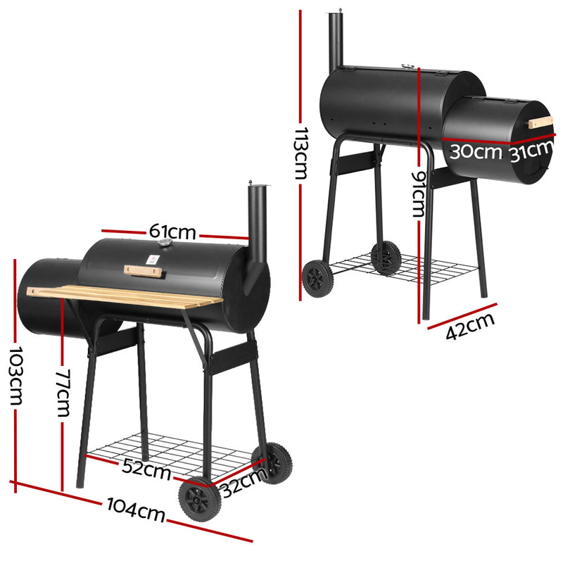Grillz 2-In-1 Offset Smoker BBQ