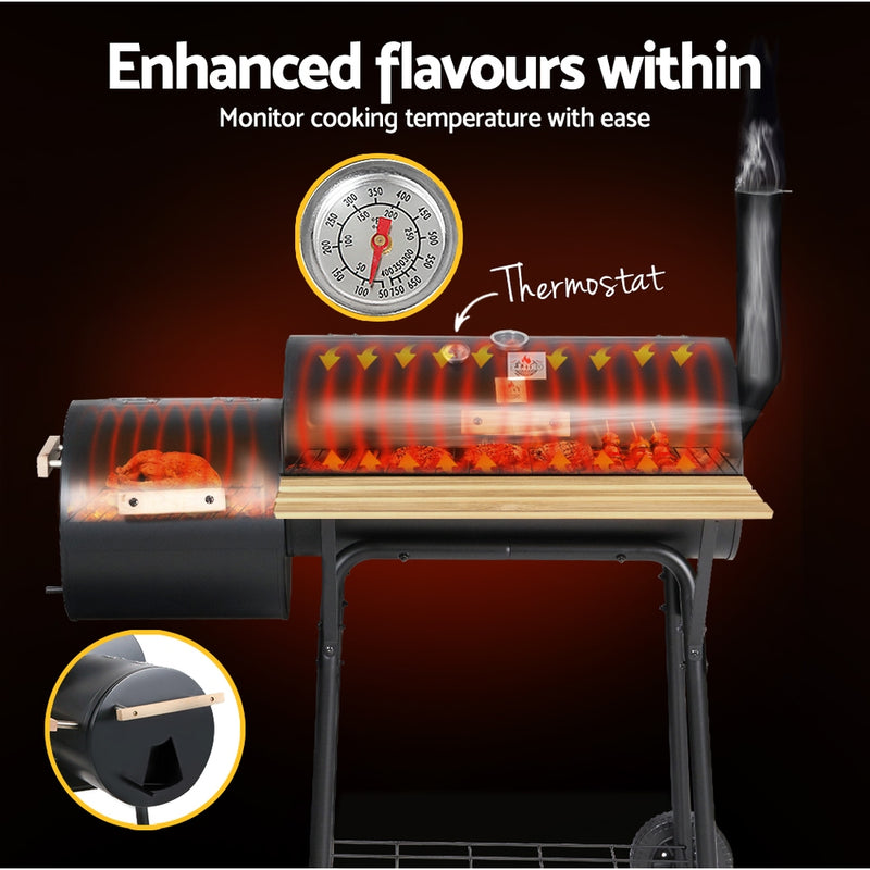 Grillz 2-In-1 Offset Smoker BBQ