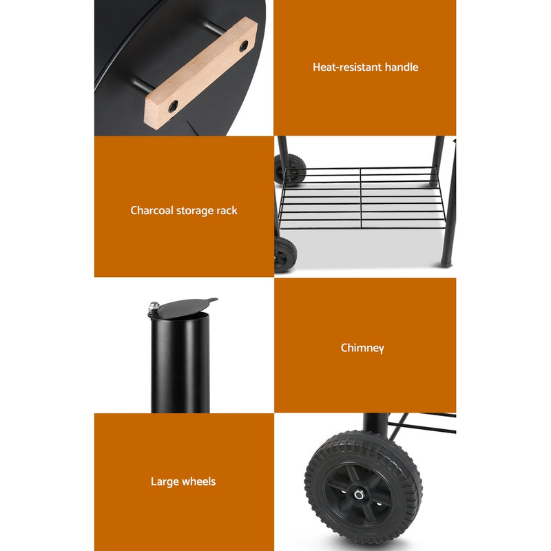 Grillz 2-In-1 Offset Smoker BBQ